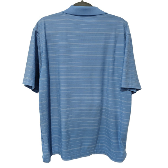 Nike Men's Golf Shirt Blue Stripe Fit Dry - Picture 2 of 6